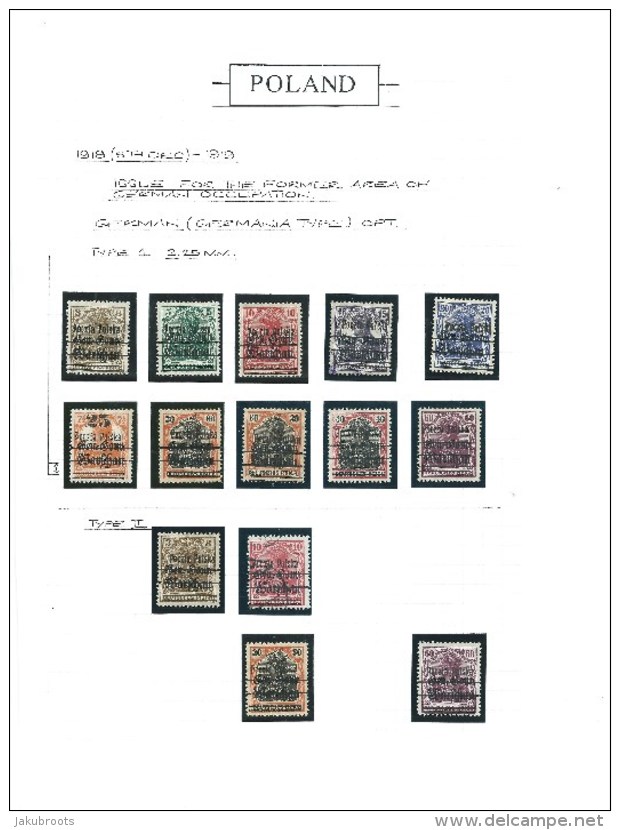 1918-1919. GERMAN  OCCUPATION .WARSAW  ISSUE. Optd. Poczta  Polska. - Other & Unclassified