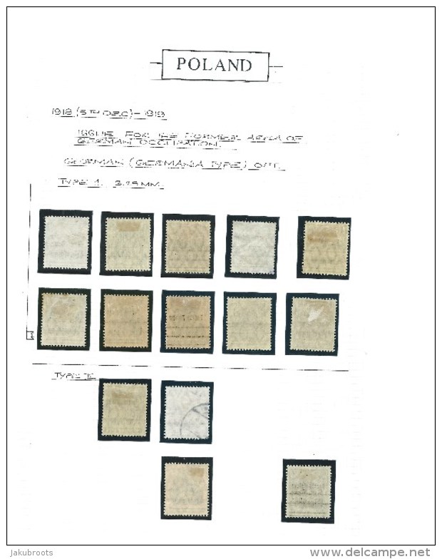 1918-1919. GERMAN  OCCUPATION .WARSAW  ISSUE. Optd. Poczta  Polska. - Autres & Non Classés