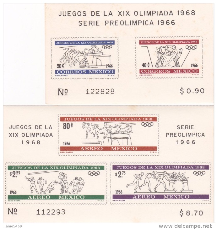 1968 Mexico 1966 Mexico PreOlympic Issue MNH - Zomer 1968: Mexico-City