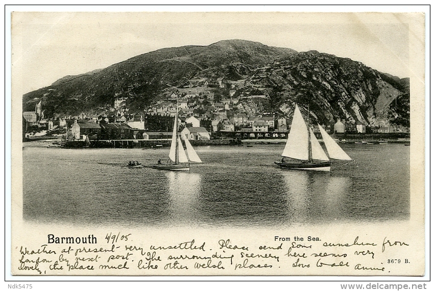 BARMOUTH : FROM THE SEA / POSTMARK - BARMOUTH (DUPLEX) / ADDRESS - LONDON, BRIXTON ROAD - Merionethshire