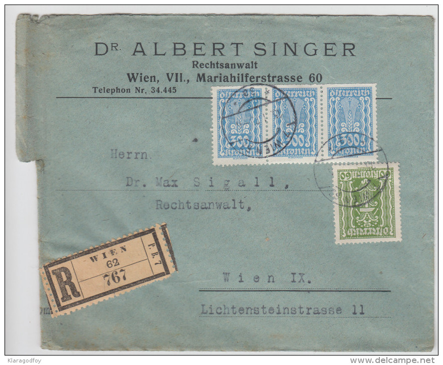 Dr. Albert Singer Registered Company Letter Travelled 192? B160711 - Storia Postale