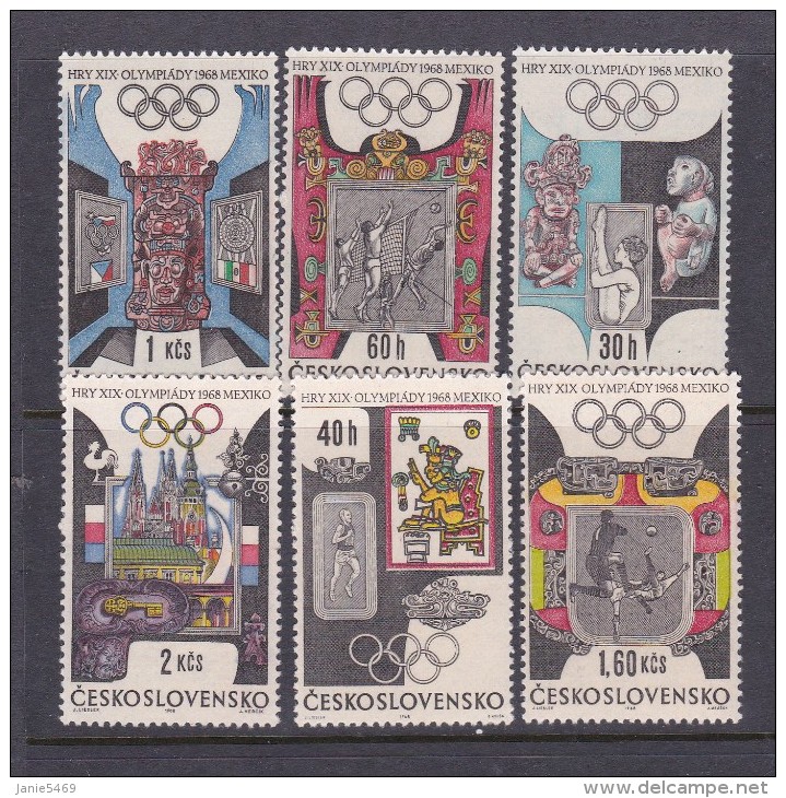 1968 Mexico Czechoslovakia Olympic Set MNH - Summer 1968: Mexico City