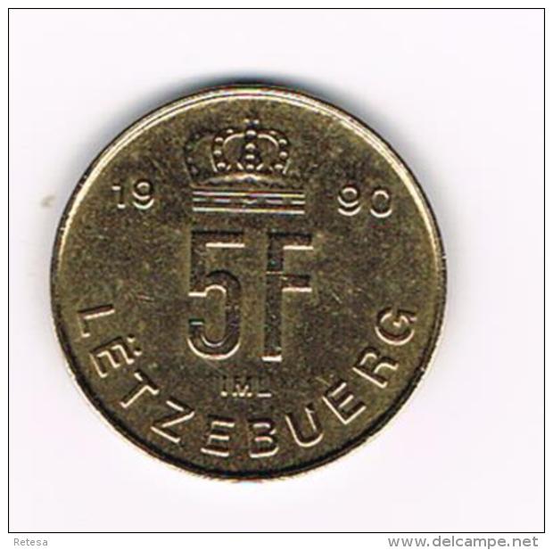 °°°  LETZEBUERG  5 FRANCS  1990 - Luxembourg