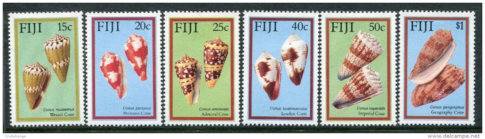 Fiji 1987 Cone Shells Of Fiji Set LHM - Fiji (1970-...)