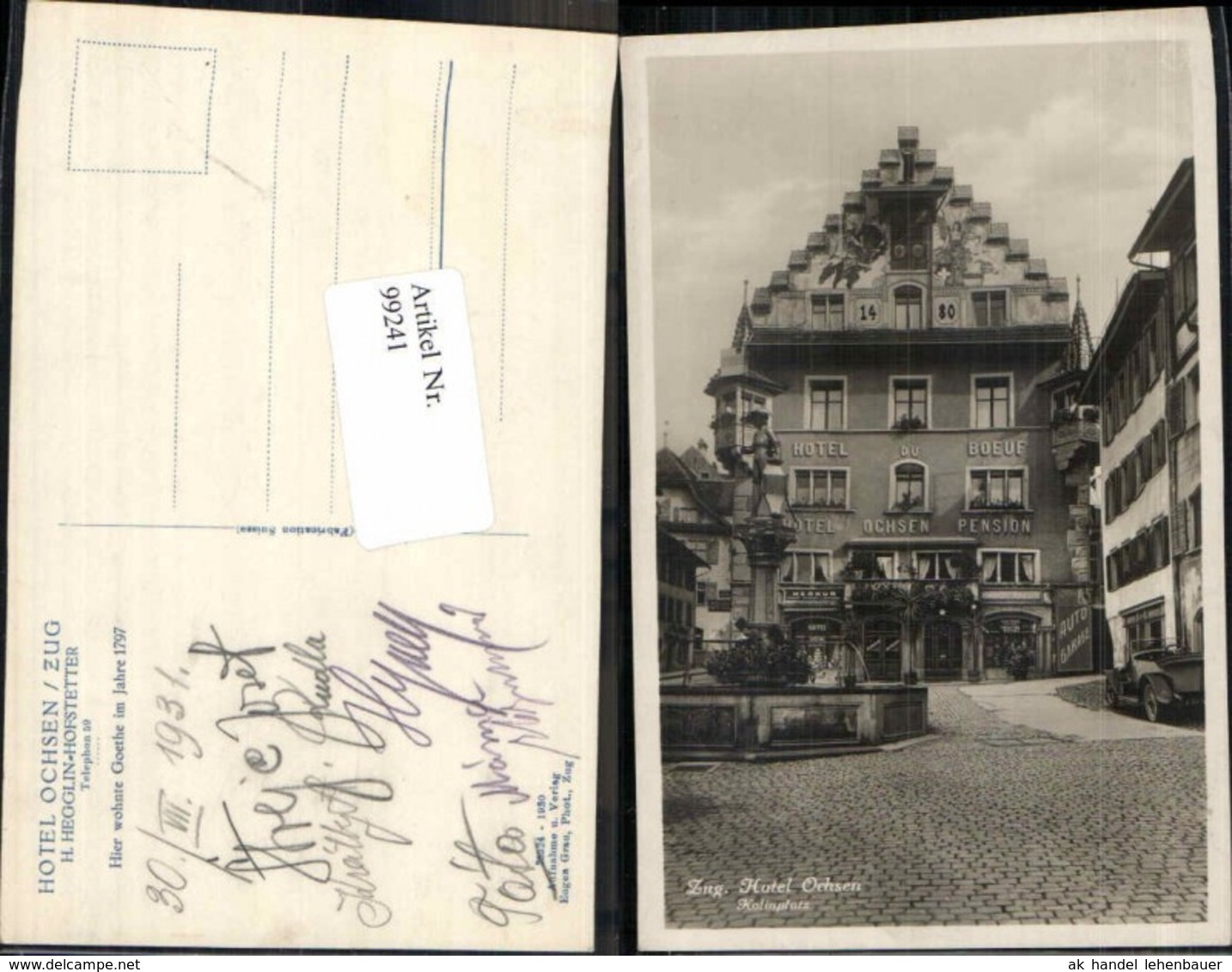 99241,Zug Hotel Ochsen M. Markt Und Brunnen - Zug