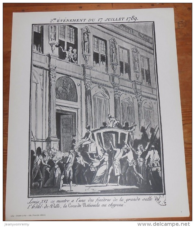 Photogravure. Louis XVI à L´une Des Fenêtres De L´Hôtel De Ville, La Cocarde Nationale Au Chapeau. - Altri & Non Classificati