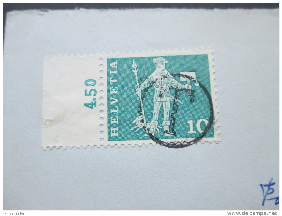 Niederlande 1967 Beleg Mit Nachporto / Schweizer Marke T-Stempel. Post Op Tijd. - Briefe U. Dokumente