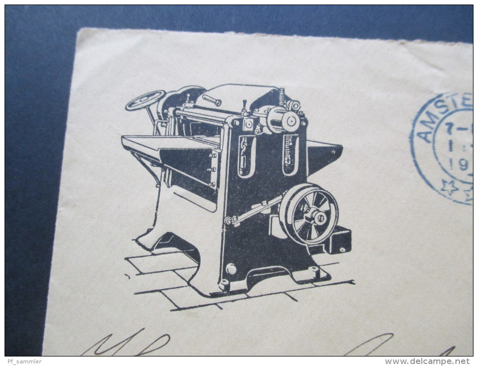 Niederlande 1913 EF Bildumschlag Druckerpresse?! D. & H. T. Kiekens Technisch Bureau En Machinehandel - Lettres & Documents