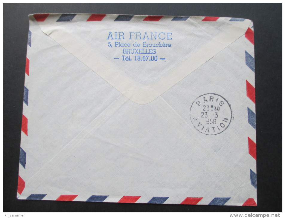 Peru 1958 Luftpost Freistempel. Vuelo Cia Air France. Lima - Paris. Nach Brüssel. Paris Aviation - Perú