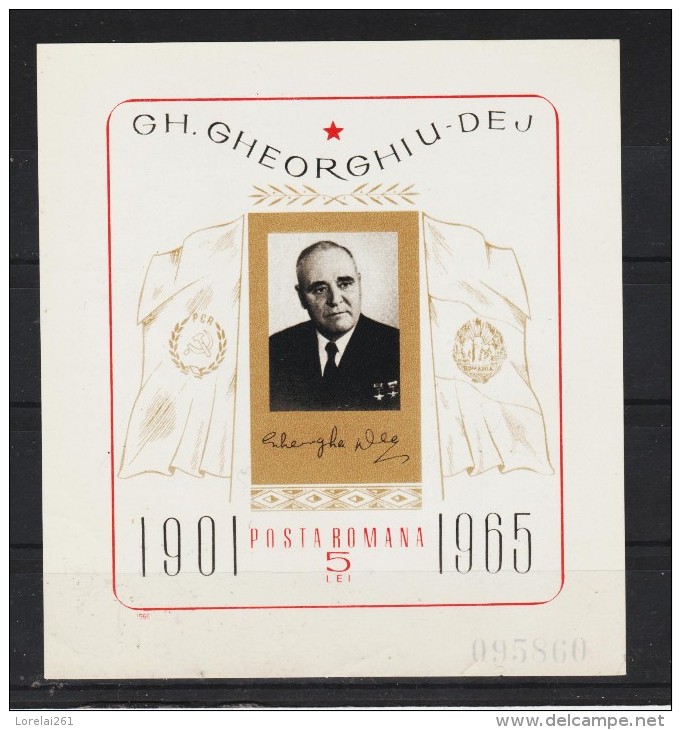 1966 - Anniv. De La Mort Du President Gh.Dej  Mi No Bl 61 - Ungebraucht