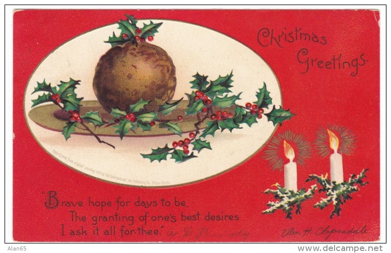 Merry Christmas, Clapsaddle Artist Signed Image, Christmas Day December 25 Postmark, C1900s Vintage Postcard - Clapsaddle