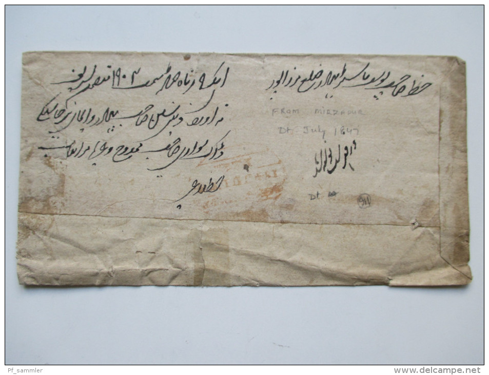 GB Kolonie Indien 1847 Cover An Den Maharaja Von Rewah. Mirzapore / Free. Roter Ovaler Stempel - ...-1852 Prefilatelia