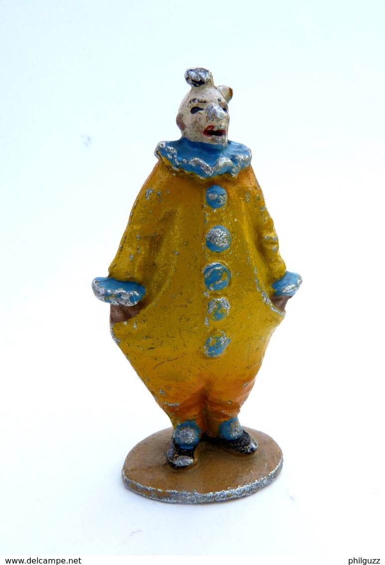 FIGURINE QUIRALU - CIRQUE - ALUMINIUM - ANNEE 50 RARE CLOWN JAUNE - Quiralu