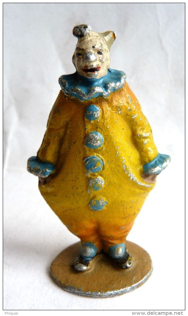 FIGURINE QUIRALU - CIRQUE - ALUMINIUM - ANNEE 50 RARE CLOWN JAUNE - Quiralu