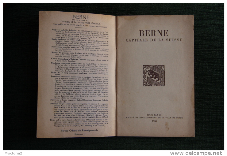 Magnifique Prospectus Sur La Ville De BERNE , édité En 1930 Par La Sté De Développement De La Ville De BERNE - Dépliants Turistici