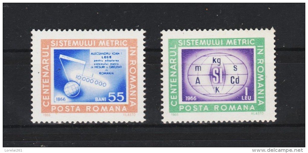 1966 - Centenaire Du Systeme Metrique Mi No 2533/2534 Et Yv No 2238/2239 MNH - Ungebraucht