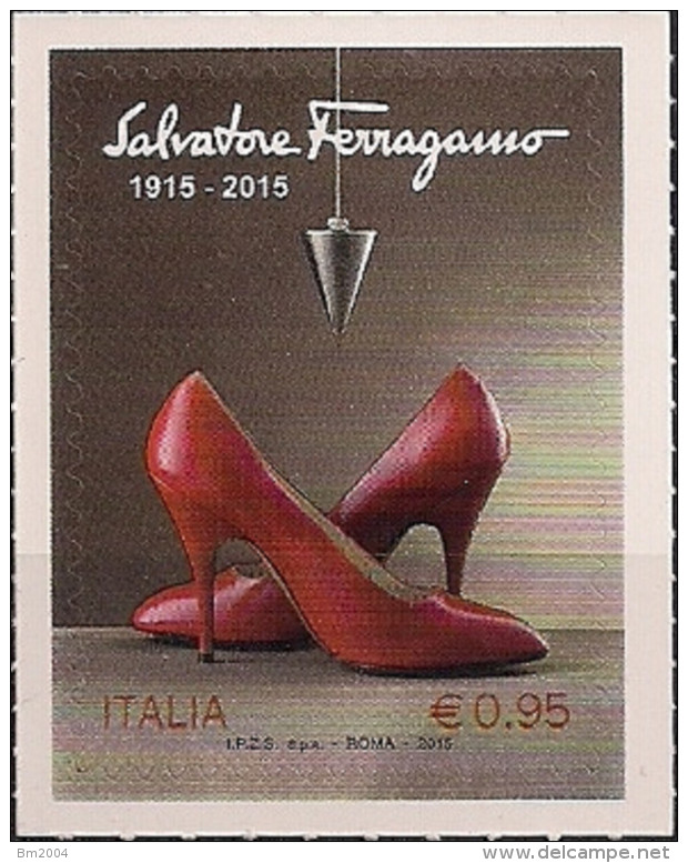 2015 Italien Mi. 3869 **MNH   100 Jahre Schuhmarke Salvatore Ferragamo. - 2011-20:  Nuovi