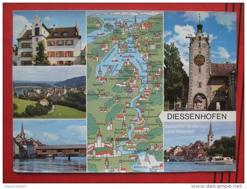 Diessenhofen (TG) - Mehrbildkarte Mit Landkarte - Diessenhofen