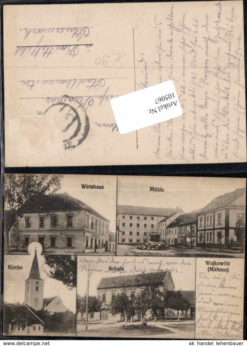 105067,RAR Wojkowitz Vojkovice U Zidlochovic Schule M&uuml;hle Wirtshaus M&auml;hren - Ohne Zuordnung