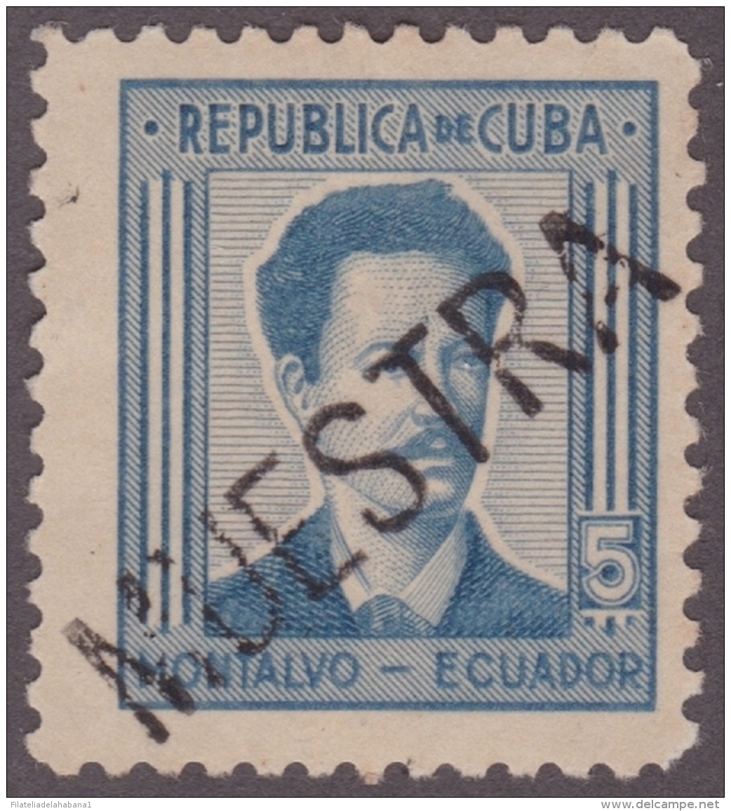 1937-261 CUBA REPUBLICA. 1937. Ed.314. 5c ESCRITORES Y ARTISTAS. ECUADOR MUESTRA ESPECIMEN. - Ongebruikt