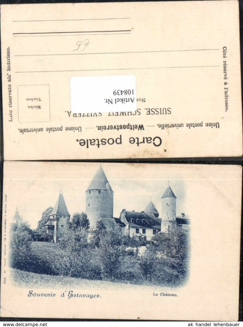 108439,Souvenir De Estavayer Schloss Kt. Fribourg Freiburg - Estavayer