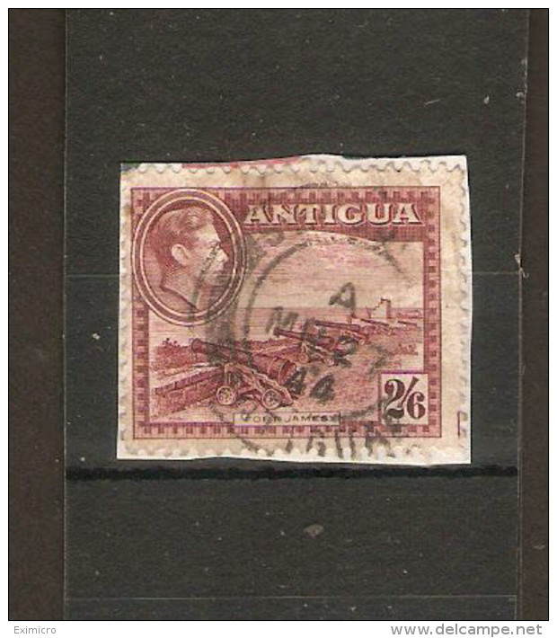 ANTIGUA 1942 2s 6d MAROON SG 106a FINE USED ON PIECE Cat £22 - 1858-1960 Crown Colony