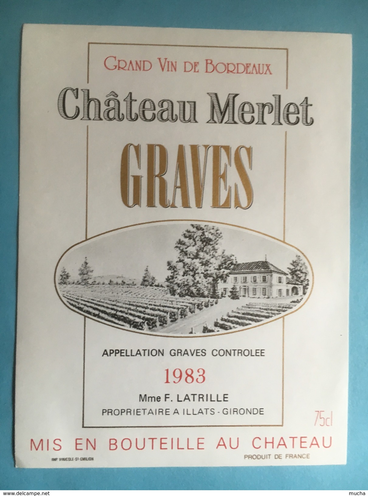 1069 -  Château Merlet 1983 Graves - Bordeaux