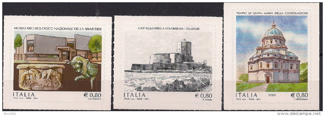 2015 Italien Mi. 3792-98 **MNH  Künstlerisches Und Kulturelles Erbe In Italien: Bauwerke - 2011-20:  Nuovi