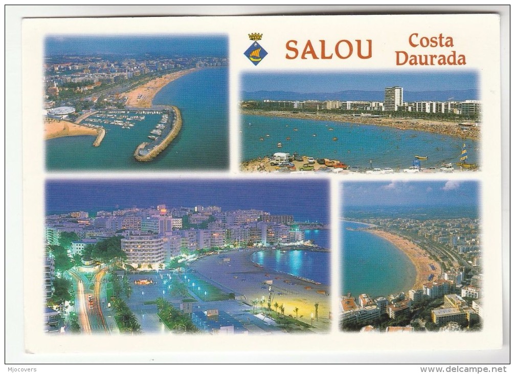 SPAIN  COVER 52e FRAMA ATM Stamps (postcard SALOU)  To GB - Cartas & Documentos