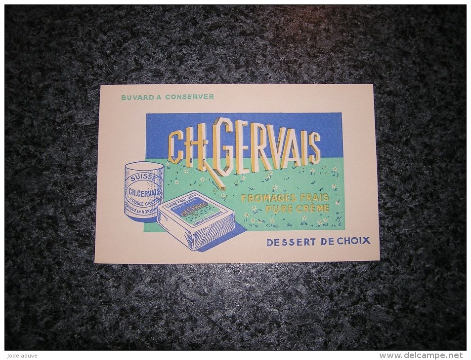 PAPIER BUVARD Fromage Petit Suisse Dessert Ch Gervais  Publicité Publicitaire Produits Laitiers France - Leche