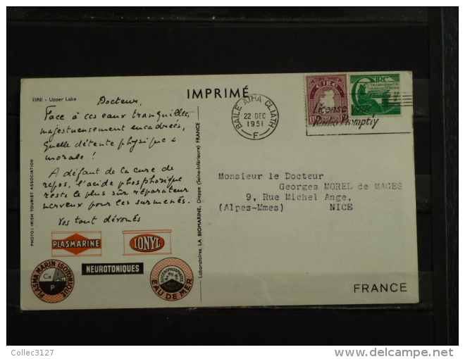 Pub Plasmarine Et Ionyl- 1951 - Eire - Upper Lake - Lettres & Documents