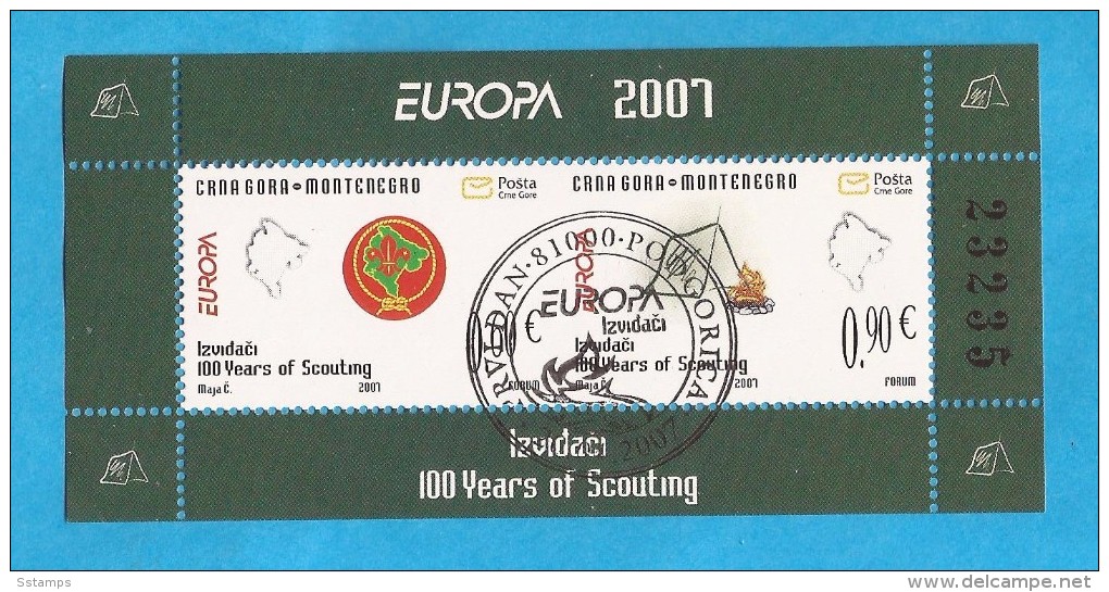 2007 139-40   EUROPA CEPT PFADFINDER SCOUTS  MONTENEGRO CRNA GORA   Used - Oblitérés