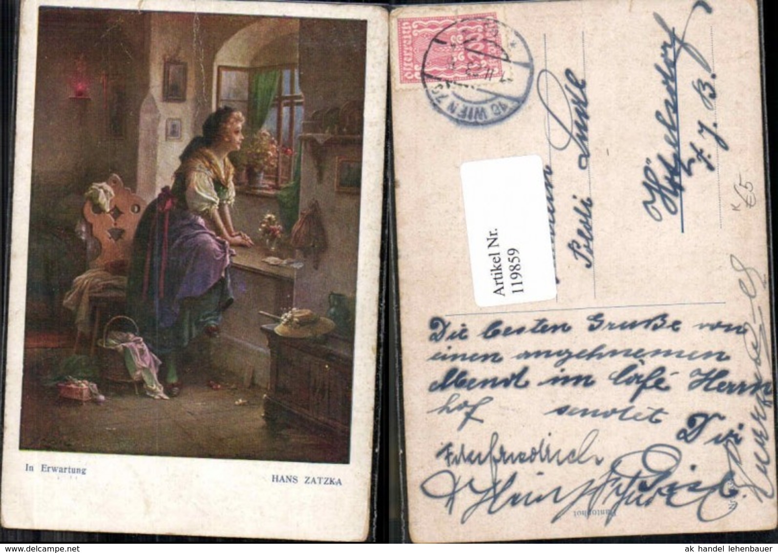 119859,Hans Zatzka In Erwartung Frau Schaut Fenster Raus - Zatzka