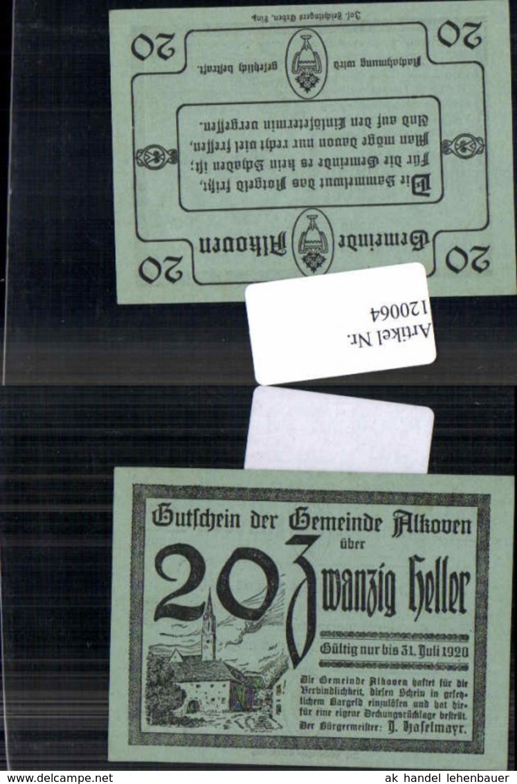 120064,Notgeld Alkoven 20 Heller - Oesterreich