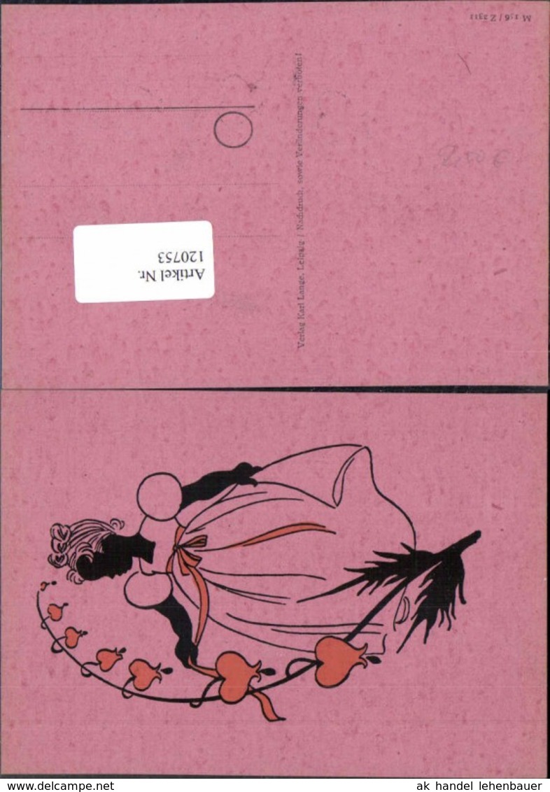 120753,Scherenschnitt Silhouette M&auml;dchen Kleid Herzen Blumen - Silhouettes
