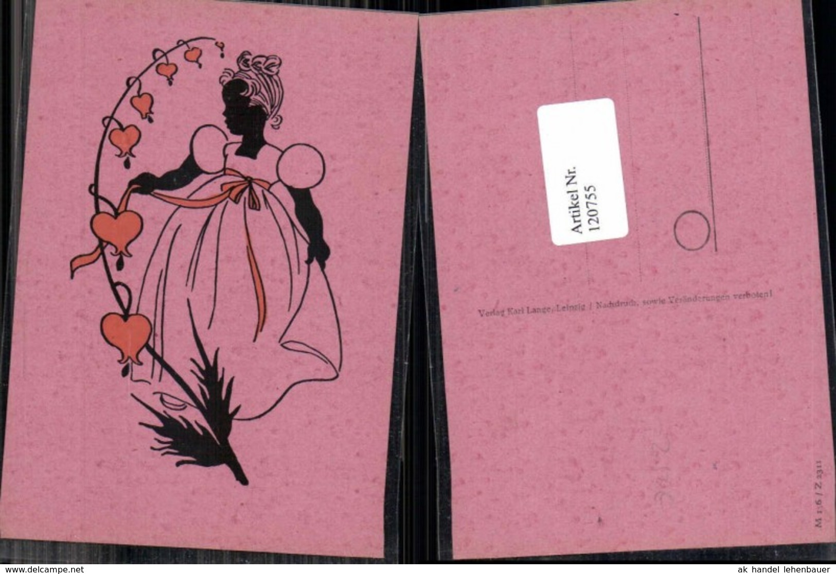 120755,Scherenschnitt Silhouette M&auml;dchen Kleid Herzen Blumen - Silhouettes