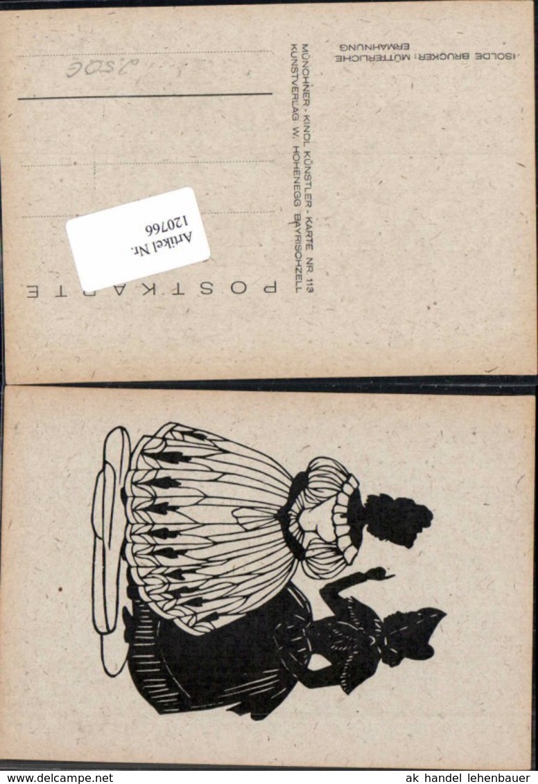 120766,Scherenschnitt Silhouette Isolde Brucker M&uuml;tterliche Ermahnung - Silhouettes