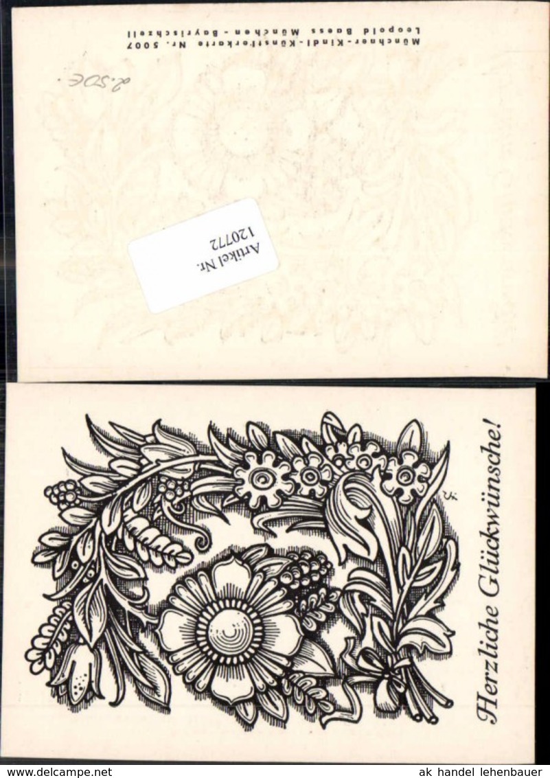 120772,Scherenschnitt Silhouette Blumen C. Fabriz Fabrizius - Silhouetkaarten