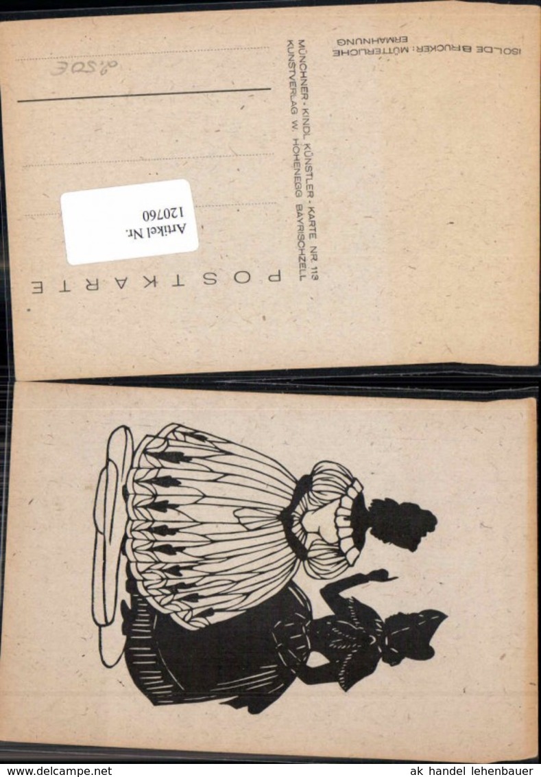 120760,Scherenschnitt Silhouette Isolde Brucker M&uuml;tterliche Ermahnung - Silhouettes