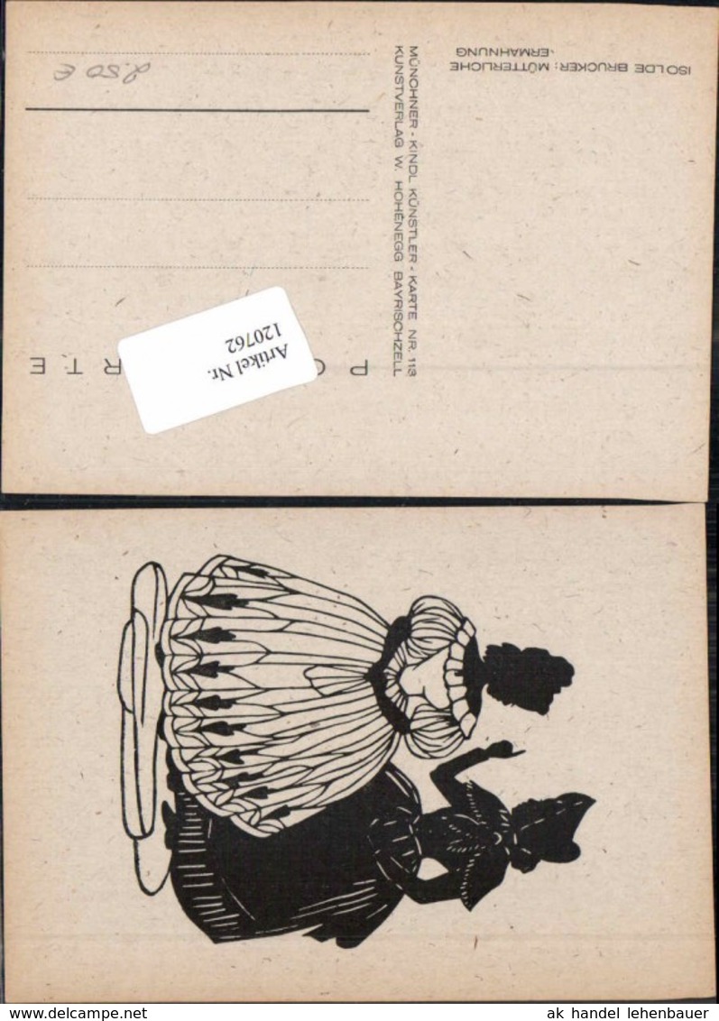120762,Scherenschnitt Silhouette Isolde Brucker M&uuml;tterliche Ermahnung - Silhouettes
