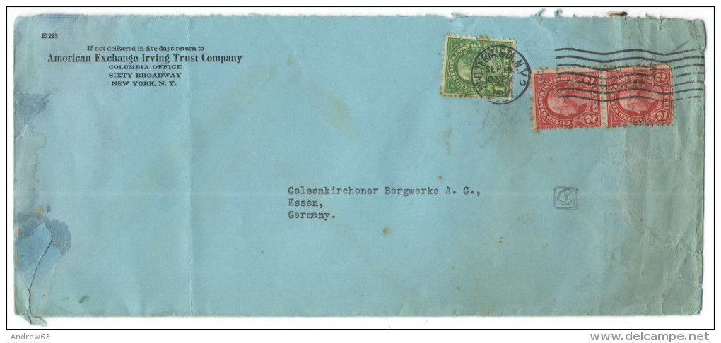 STATI UNITI - UNITED STATES - USA - US Postal Service - 1927 - 1c + 2 X 2c - Perfin - American Exchange Irving Trust ... - Zähnungen (Perfins)