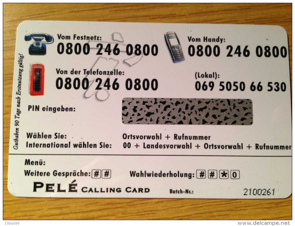Rarer Prepaid Card - Pele Calling Card 5 Euro  Unused / Mint Card - Cellulari, Carte Prepagate E Ricariche