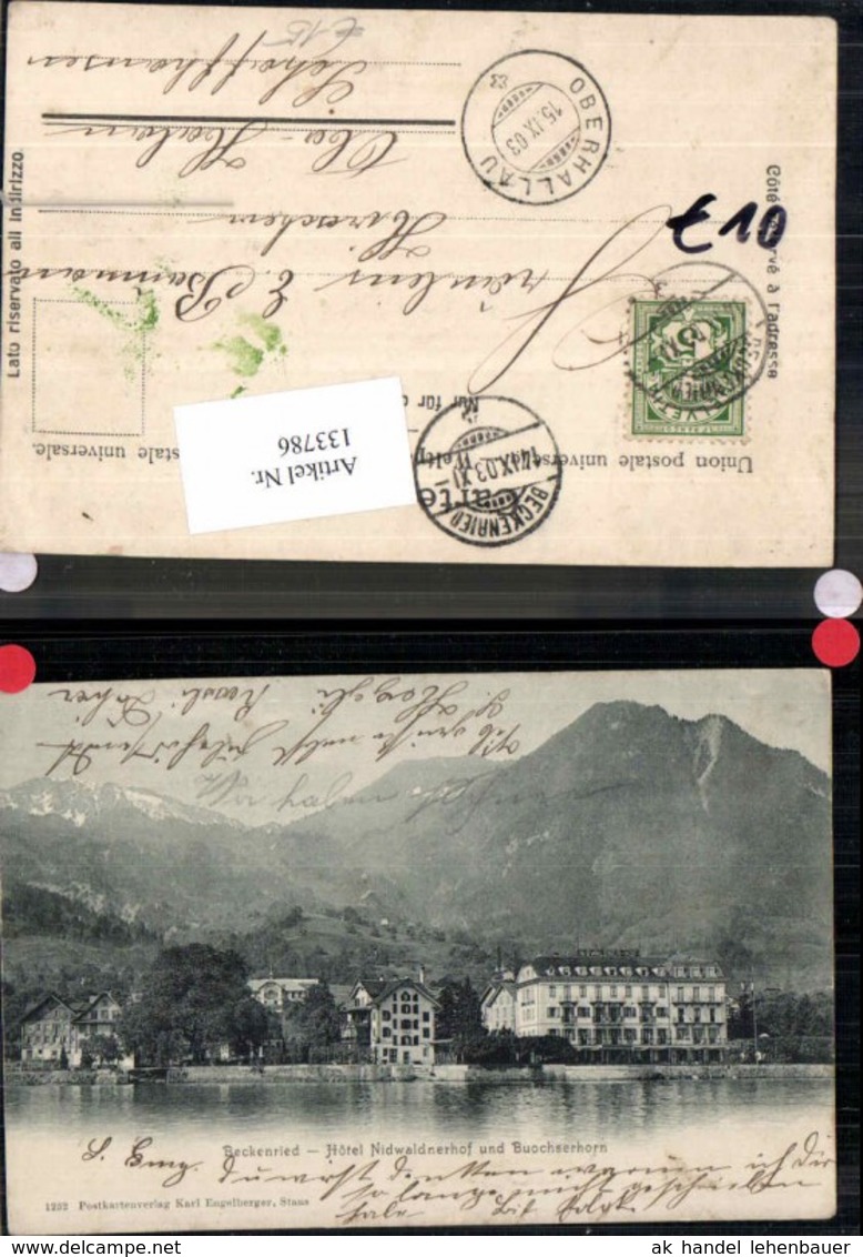 133786,Beckenried Hotel Nidwaldnerhof Buochserhorn Kt Nidwalden 1900 - Buochs