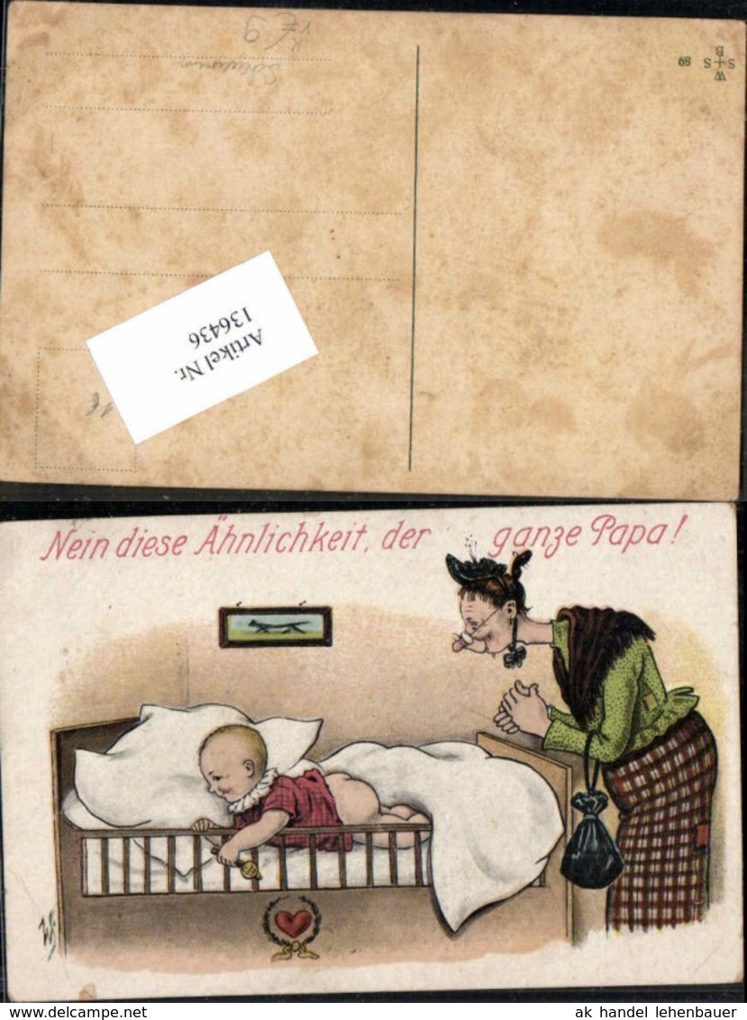 136436,Willi Scheuermann Sign. Baby Im Gitterbett Mutter Oma - Scheuermann, Willi