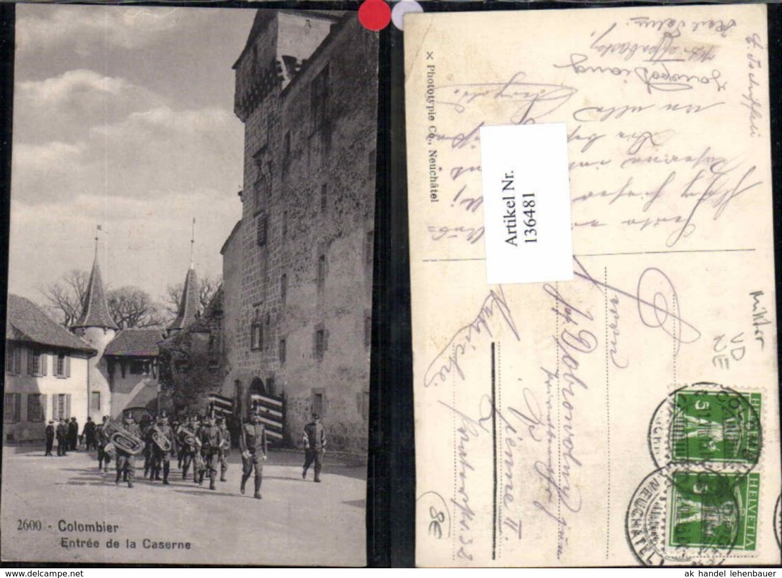 136481,Colombier Entree De La Caserne Kaserne Milit&auml;rmusik Soldaten Kt Waadt - Colombier