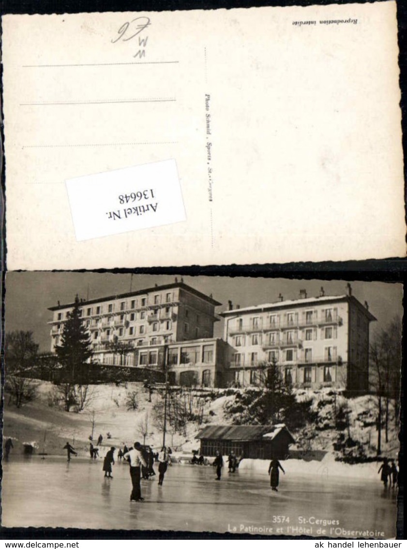 136648,Saint Cergue Cergues Hotel M. Eislaufplatz Eislaufen Schlittschuhlaufen Kt Waa - Patinage Artistique