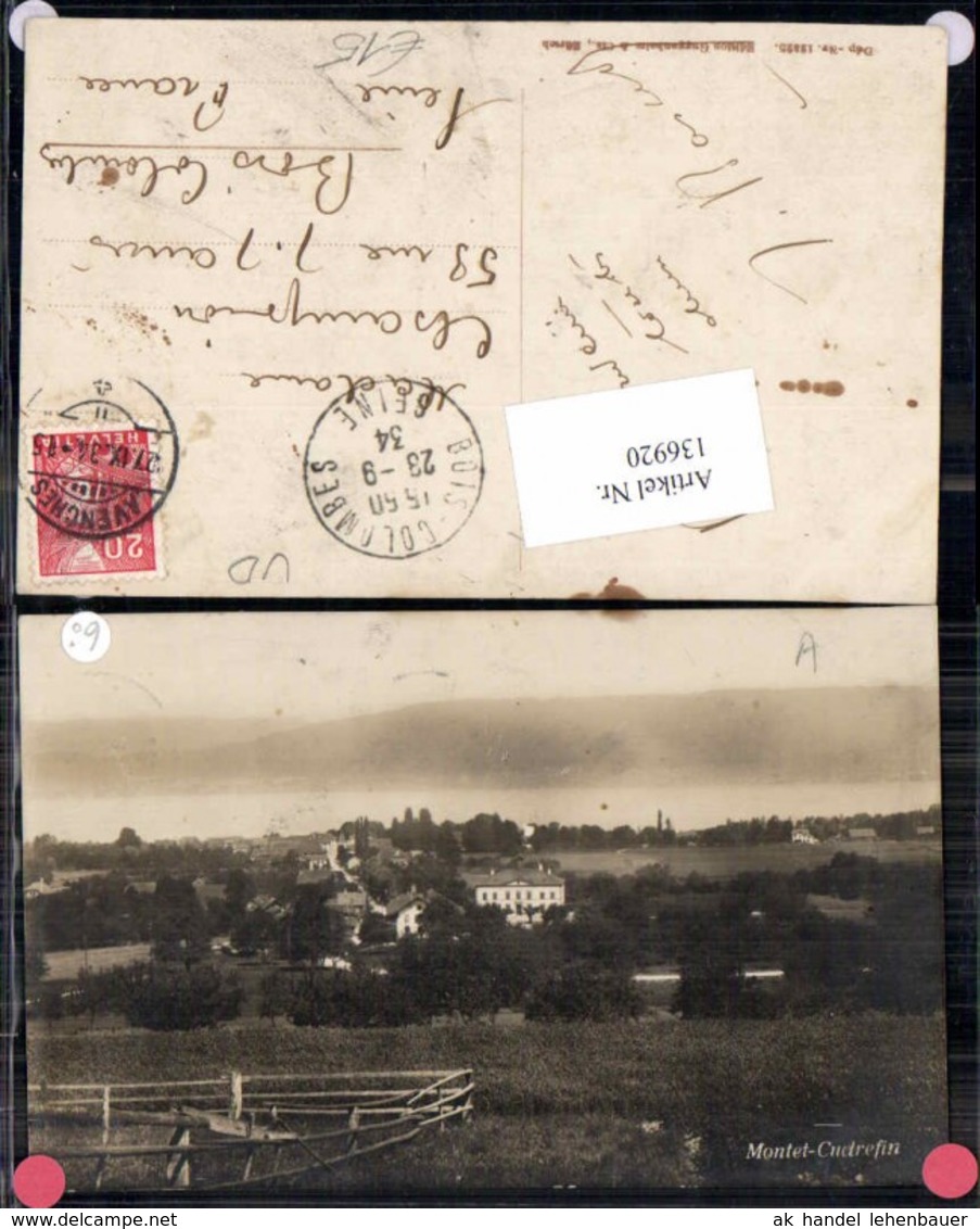 136920,Montet Cudrefin Broye Vully Seltene Fotokarte Ortsrand 1930 Kt Waadt - Cudrefin