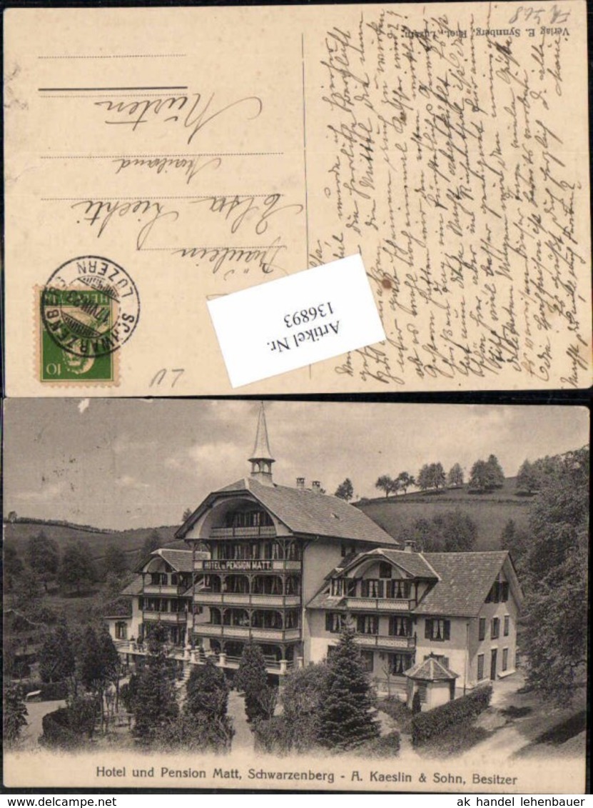 136893,Hotel Pension Matt Schwarzenberg Tolle Karte Kt Luzern - Schwarzenberg
