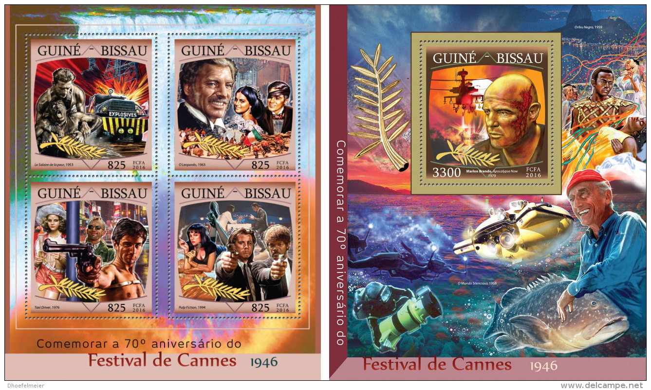 GUINEA BISSAU 2016 ** Cannes Film Festival M/S+S/S - OFFICIAL ISSUE - A1627 - Cinema