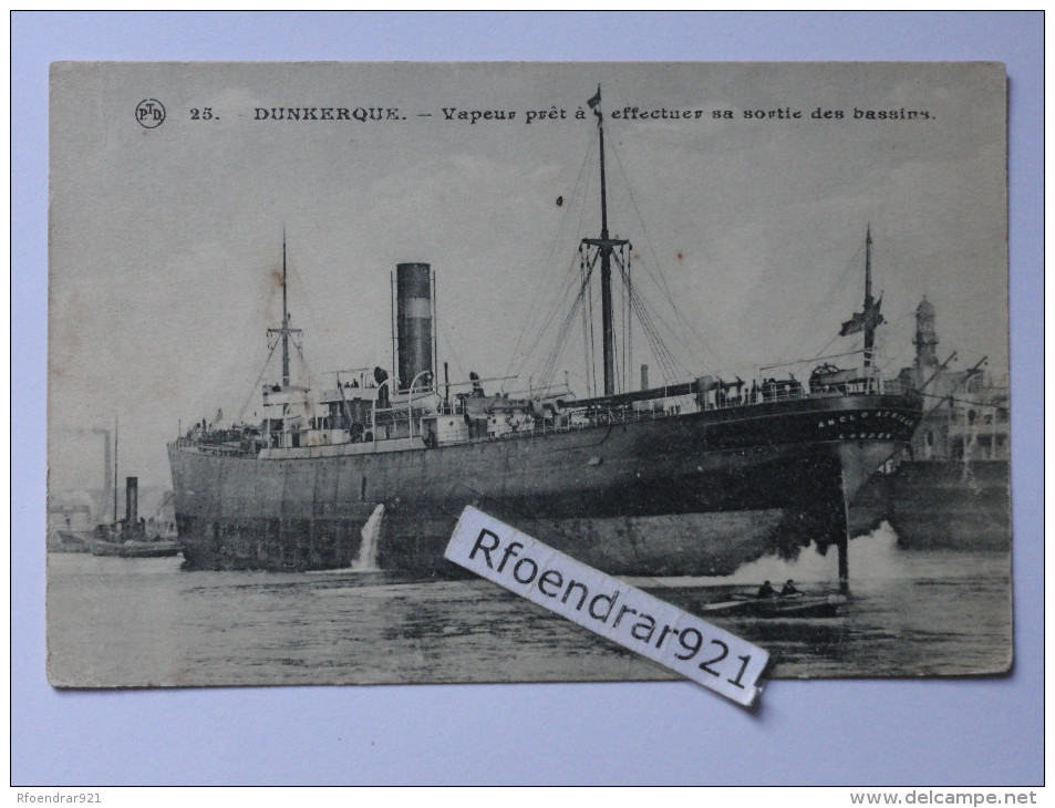 DUNKERQUE.Cargo ANGLO AFRICAN.Nitrate Producers Steamship Co.(Clichés Recto-verso) - Commerce